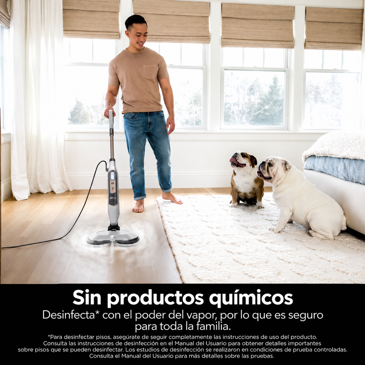 Mopa a Vapor con Cepillos Giratorios | Limpieza Profunda de Pisos