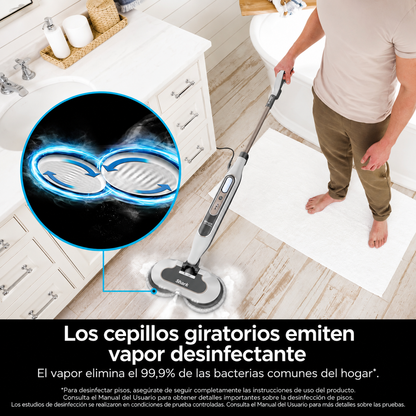 Mopa a Vapor con Cepillos Giratorios | Limpieza Profunda de Pisos