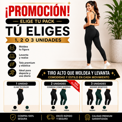 Calza Push Up Moldeadora de Tiro Alto, Define y Realza tu Figura