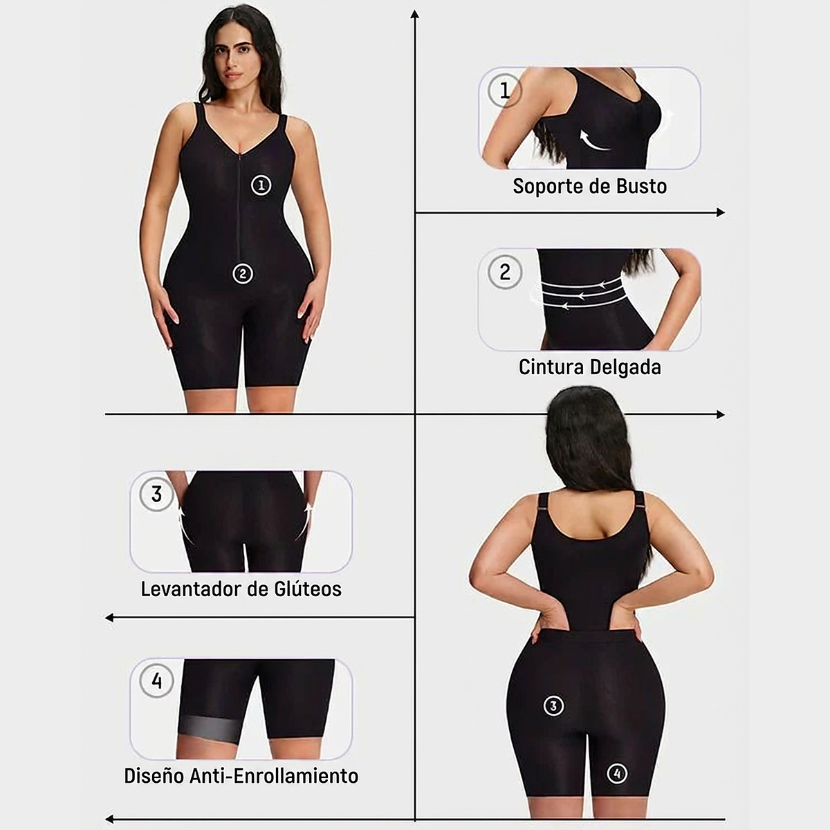 Faja Easy Slide Body Entero | Control Abdomen y Efecto Push Up
